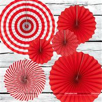 Red Paper Fan decorations