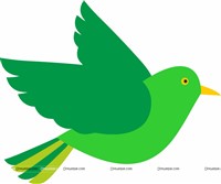 Green bird cutout