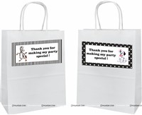 Black & White Birthday theme Stickered gift bags