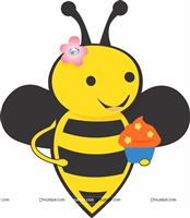 Bee with cupcake poster