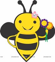 Bee with flowers poster