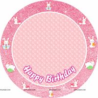 Bunny party round table cover
