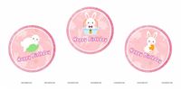 Bunny theme party badges 