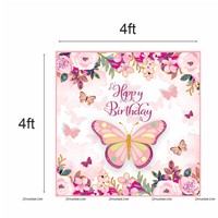 Butterfly Birthday theme Backdrop