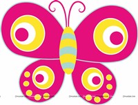 Pink butterfly cutout
