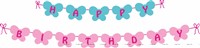 Pink Butterfly Birthday theme Happy Birthday Banners