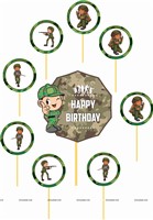 Army Theme Swirls and Cup Cake Toppers Kit