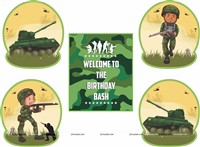 Camouflage Theme Paper Fans Kit