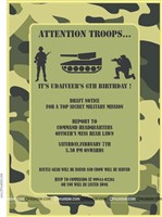 Camouflage Birthday theme Rectangular Invitations