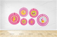 Candyland Theme paper Fan Decoration 
