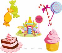 Candyland birthday theme Posters pack