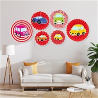 Car Theme Paper fan Decorations