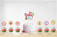 Circus Cup Cake Toppers (Pack of 12)