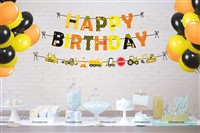 Construction Theme Birthday Letter Bunting Kit (Pack of 42 pcs)