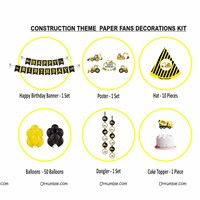 Construction theme Super saver birthday decoration kit (pack of 58 pcs)
