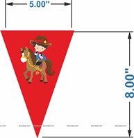 Cowboy Theme Triangle Bunting (10 ft)