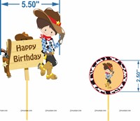 Cowboy Cake & cup cake topper