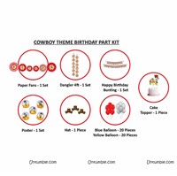 Cowboy theme Super saver birthday decoration kit (Pack of 58 pieces)