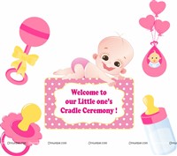 Baby Girl Cradle Ceremony Foil Kit ( Pack of 58 pcs)