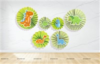Dinosaur Theme Paper Fan Decorations