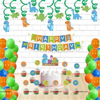 Dinosaur Theme Swirls and Toppers Kit