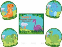 Dinosaur Theme Paper Fan kit 