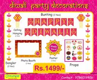 Diwali Party Props and Decoration Kit (Pack of 18 pcs)