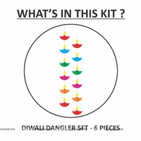 Diwali 3D Lamp danglers (Pack of 6 pcs)