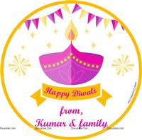 Pink Lamp diwali tag (pack of 24 pcs)