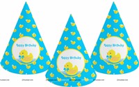 Yellow Duck Party Caps (Set of 6)