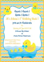 Yellow duck party invites