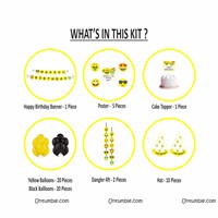 Emoji Super saver birthday decoration kit (Pack of 58 pieces)