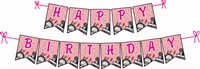 Fashionista Theme Happy Birthday Banner 