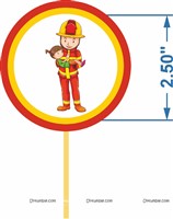 Fire Man Cup Cake & Cake Toppers