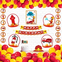 Fireman Theme Super saver birthday decoration kit