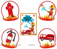 Fireman Theme Paper Fans Kit