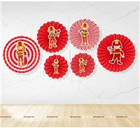 Fireman Theme Paper fan Decorations