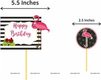 Black Flamingo Theme Swirls and Cake Toppers Kit
