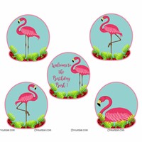 Flamingo theme Super saver birthday decoration kit (Pack of 58 pieces)