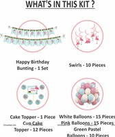 Flamingo Theme Swirls and Cake Toppers Kit