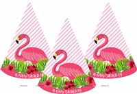 Pink Flamingo Party Hats (Set of 6)