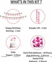 Pink Flamingo Banner & Dangler Kit (Pack of 24 pcs)