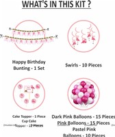 Pink Flamingo Theme Swirls & Cup Cake Toppers Set