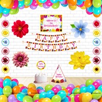Flower Theme Party Hats Decoration Kits, Pack of 59