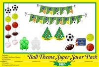 Ball theme Super saver birthday decoration kit (Pack of 58 pieces)