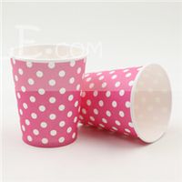 Pink & White polka paper cups (Pack of 20)