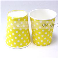 Yello & White polka paper cups (Pack of 20)