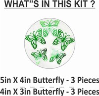 Green and White Butterfly Party Decor Stickers- 1 Set