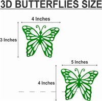 Green and White Butterfly Party Decor Stickers- 1 Set