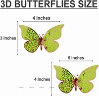 Green Butterfly Party Decor Stickers- 1 Set